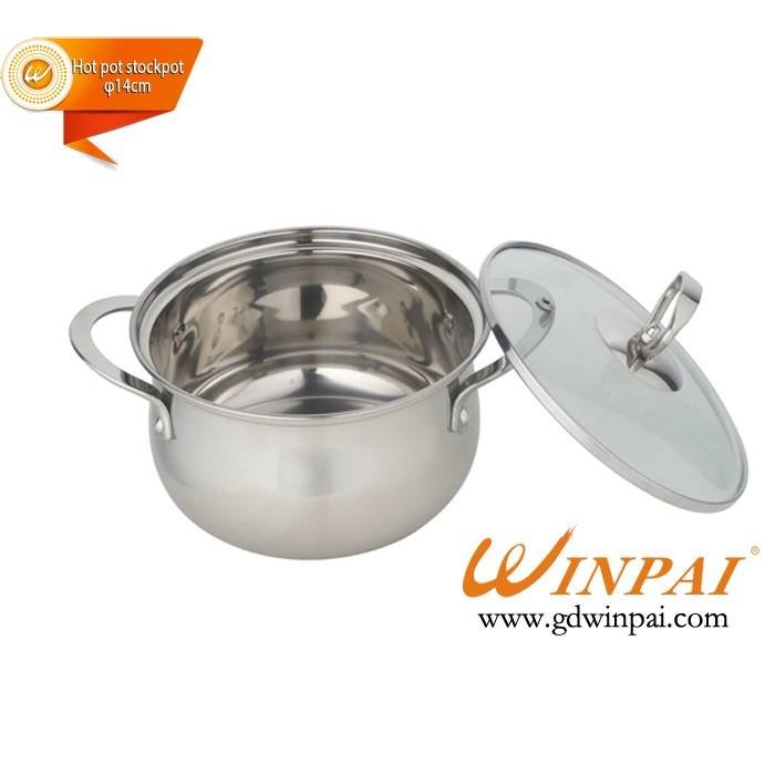 Fine single stainless steel apple hot pot stock pot-WINPAI