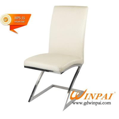 Import furniture from china brushed stainless steel dining hot pot chairs-WINPAI