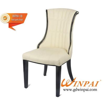 Hot selling dining chair,hotel chair,hot pot chair,wooden chair( PU covered)-WINPAI 