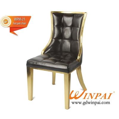 Metal-like wooden chairs for hot pot restaurant, hotel, banquet, dining places-WINPAI
