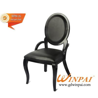 Black wooden dining chair,hotel chair,hot pot chair ( PU covered)-WINPAI