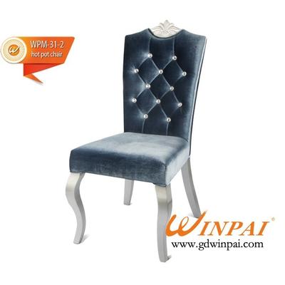 2015 Metal-like wooden chair (flannel covered)-WINPAI