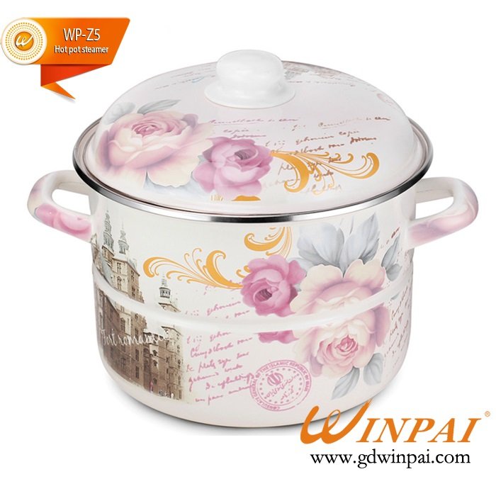 Hot sale Features double-thick enamel soup and hot pot steamer-WINPAI