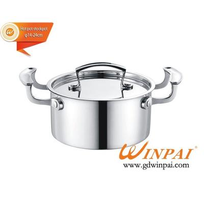 High quality double bottom pot,hot pot stockpot,soup pot-WINPAI