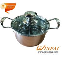 Small Stainless Steel asia hot pot stockpot,two flavor soup pot-WINPAI