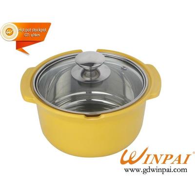 Mini stainless steel  soup pot,stock pot with glass cover-WINPAI