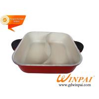 The new square white aluminum duck pot,hot pot stockpot with two-flavor-WINPAI