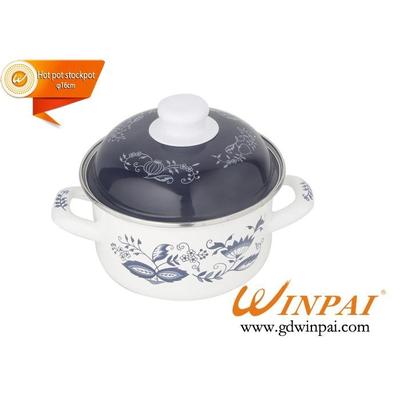 2015 Mini enamel hot pot stockpot with orchid-WINPAI