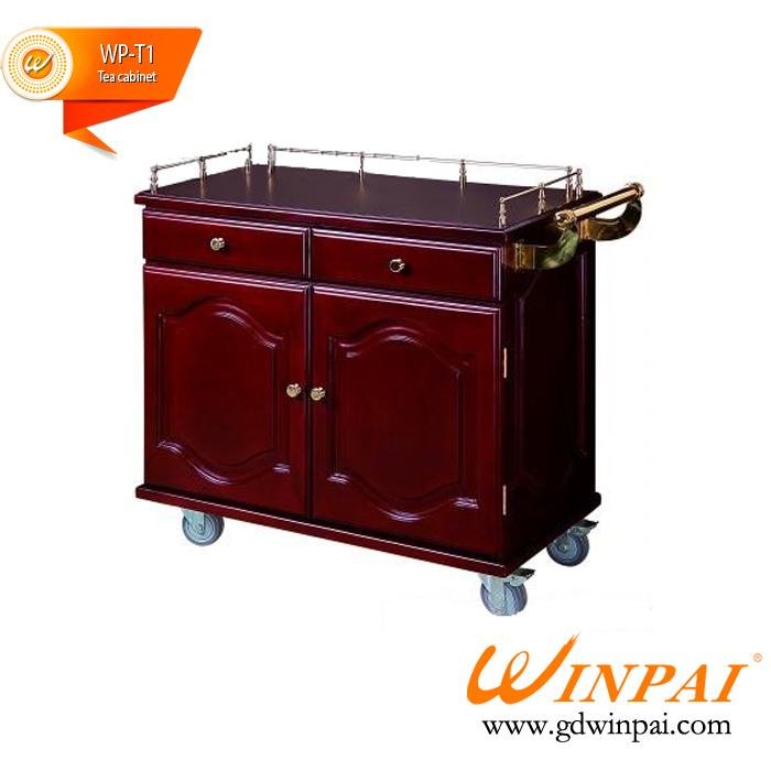 Luxury tea cabinet / wood tea cart / restaurant tea car / hotel pantry car-WINPAI