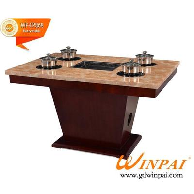 WINPAI high quality hot pot restaurant table with grills