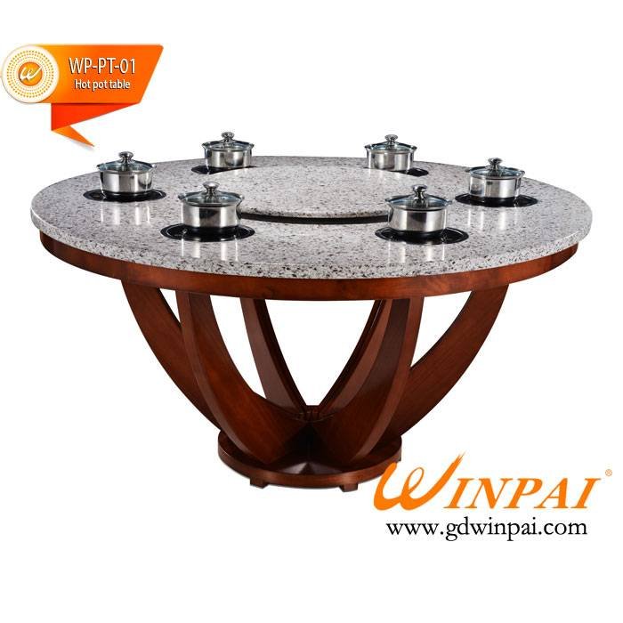 2015 new design round restaurant quartz hot pot table-WINPAI