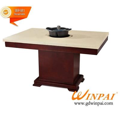Customer Stone Marble Hot pot table factory WINPAI